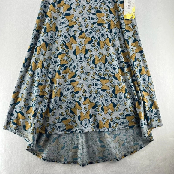 LuLaRoe Dress Size XS Carly Swing Minnie Mouse Short Sleeve Hi Low Stretch Gray - Picture 3 of 11